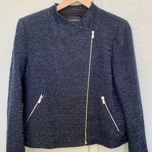 Club Monaco Navy Blue Moto Jacket